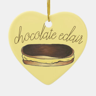 Ornamento De Cerâmica Chocolate Eclair — Padaria francesa