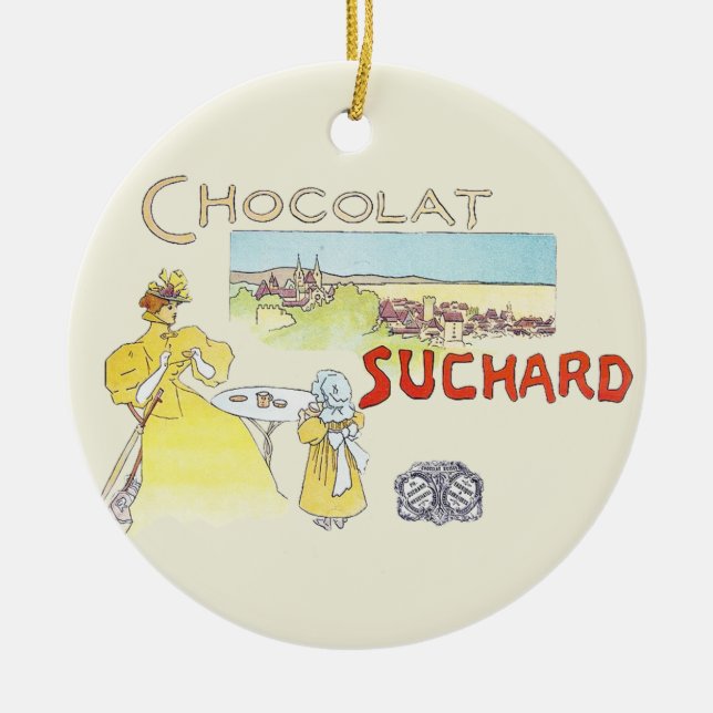 Ornamento De Cerâmica Chocolate francês - açúcar doce vitorioso (Frente)