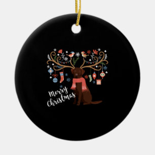 Ornamento De Cerâmica Chocolate Labrador Cão de Retriever