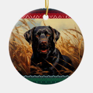 Ornamento De Cerâmica Chocolate Labrador Retriever