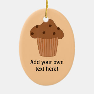 Ornamento De Cerâmica Chocolate Muffin graphic customizable