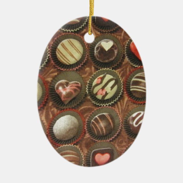 Ornamento De Cerâmica Chocolates & Truffles (Frente)