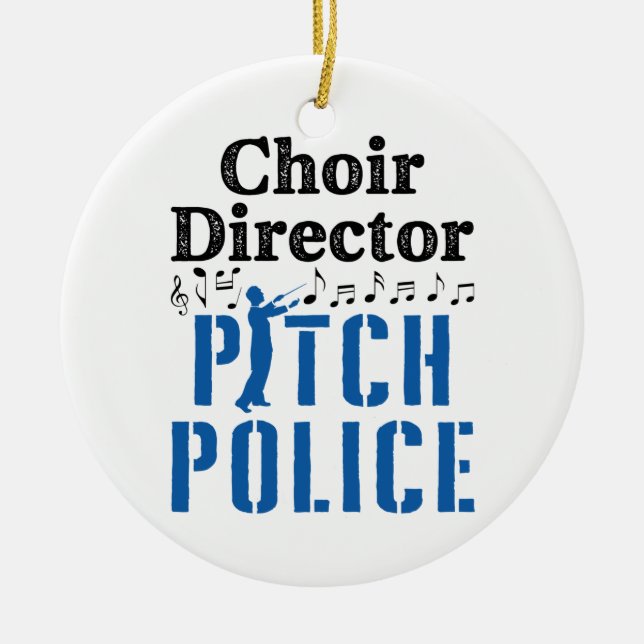 Ornamento De Cerâmica Choir Director Pitch Police Chorus Leader (Frente)