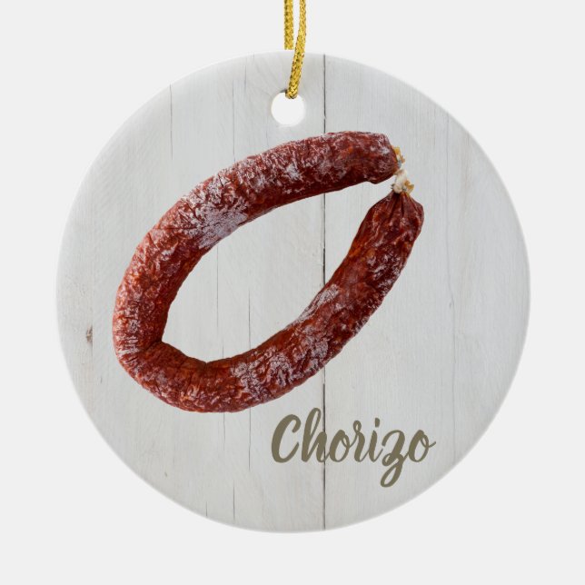 Ornamento De Cerâmica Chorizo Sausage (Frente)