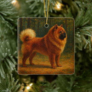 Ornamento De Cerâmica Chow Chow