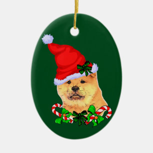 Ornamento De Cerâmica Chow Chow Christmas