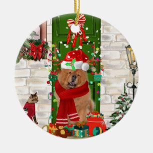 Ornamento De Cerâmica Chow Chow Dog Natal