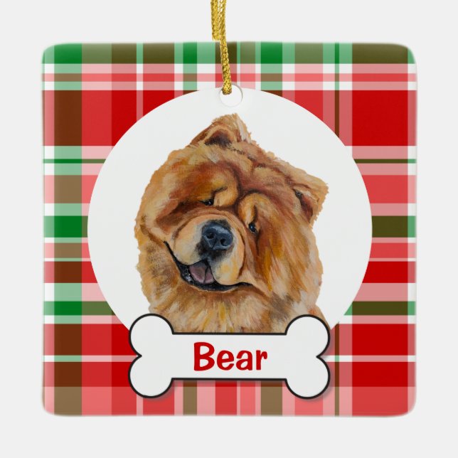 Ornamento De Cerâmica Chow Chow Dog Ornament (Frente)