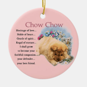 Ornamento De Cerâmica Chow Chow Heritage do Amor