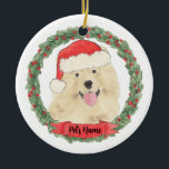 Ornamento De Cerâmica Chow Personalizado<br><div class="desc">Façam a lista legal este ano com um ornamento personalizado da vossa doce vaca!</div>