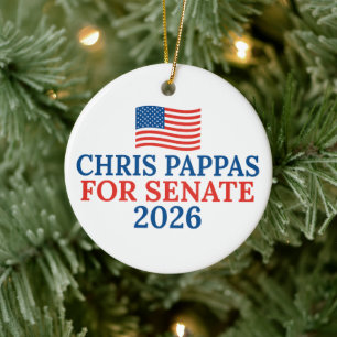 Ornamento De Cerâmica Chris Pappas para Senado Eleição de Natal de 2026