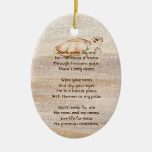 Ornamento De Cerâmica Christian Memorial Foto Sandy Beach Sea Turtle