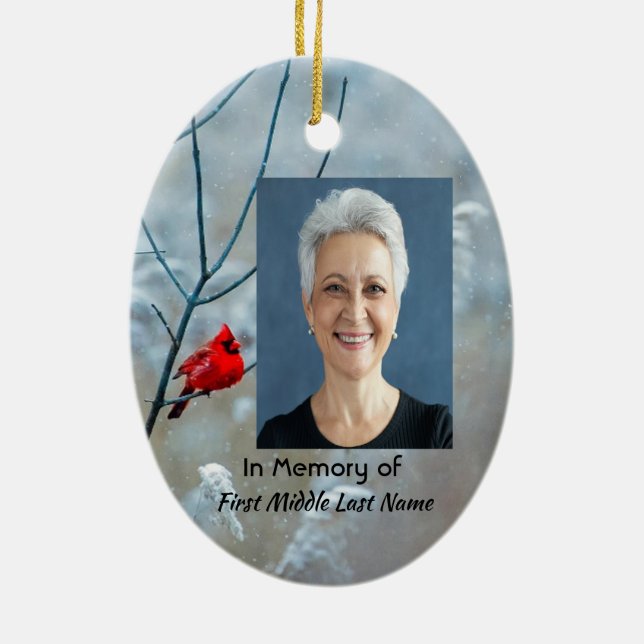 Ornamento De Cerâmica Christian Memorial Keepsasaac Pássaro Vermelho Car (Verso)