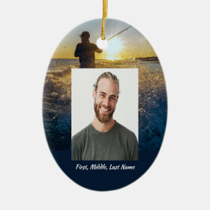 Ornamento De Cerâmica Christian Memorial Ocean Fly Fisheries Pescador