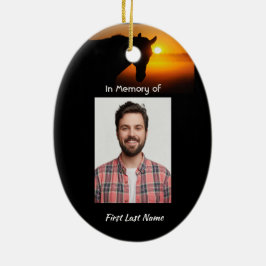 Ornamento De Cerâmica Christian Memorial Photo Prayer Horse Western