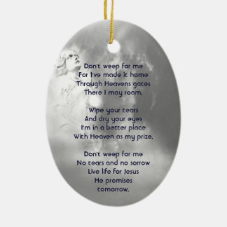 Ornamento De Cerâmica Christian Poem Memorial Keepsake Angel Sky Clouds