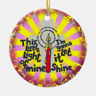 Ornamento De Cerâmica Christian This Little Light Ornament