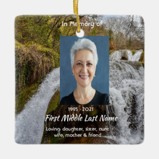 Ornamento De Cerâmica Christian Waterfall Landscape Memorial Keepsake