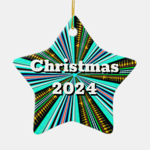 Ornamento De Cerâmica Christma 2024 (mudança de palavras)