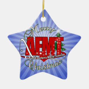 Ornamento De Cerâmica CHRISTMAS AEMT Advanced Emergency Medical Tech