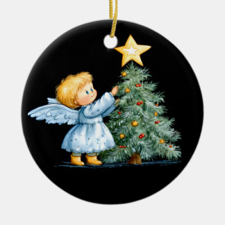 Ornamento De Cerâmica Christmas Angel Sweet and Heartfelt Personalize