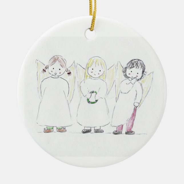 Ornamento De Cerâmica christmas_angels (Frente)