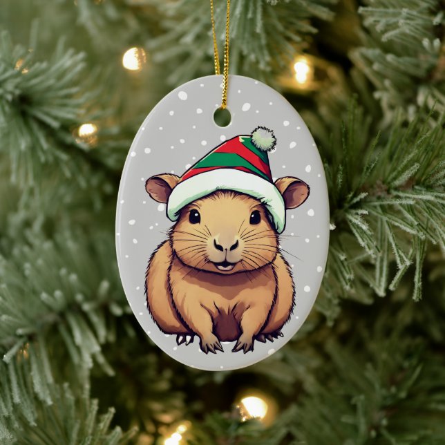 Ornamento De Cerâmica Christmas Capybara (Árvore)