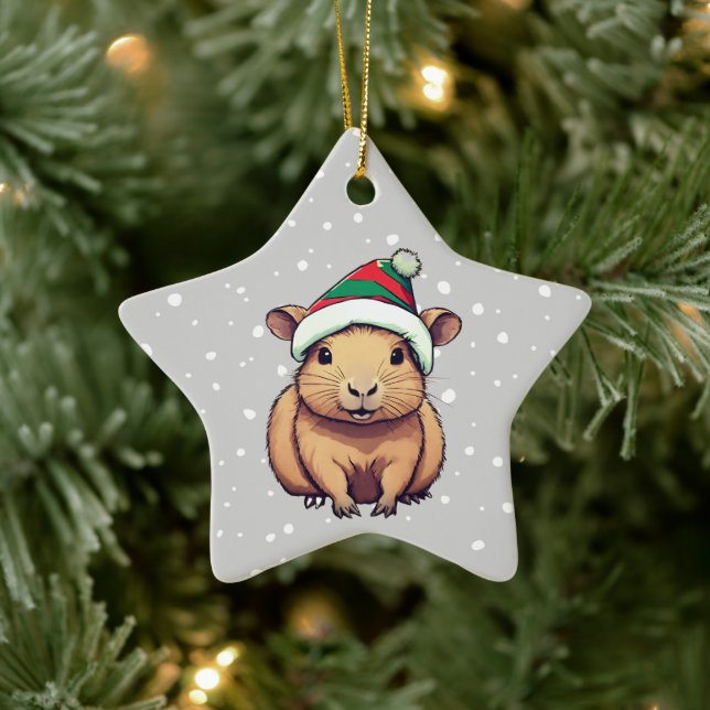 Ornamento De Cerâmica Christmas Capybara (Árvore)