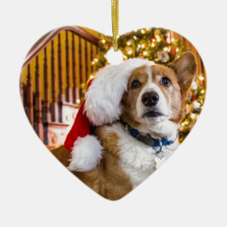 Ornamento De Cerâmica Christmas Corgi