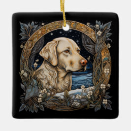 Ornamento De Cerâmica Christmas Fantasy Labrador