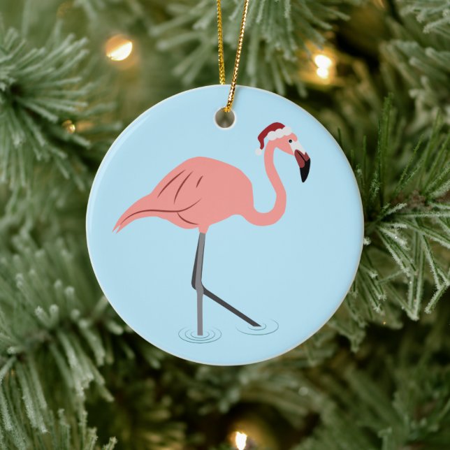 Ornamento De Cerâmica Christmas Flamingo (Árvore)