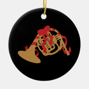 Ornamento De Cerâmica Christmas French Horn