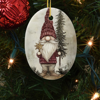 Ornamento De Cerâmica Christmas Gnome for the Holidays