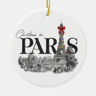 Ornamento De Cerâmica Christmas In Paris Ornament