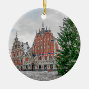 Ornamento De Cerâmica Christmas in Riga Latvia