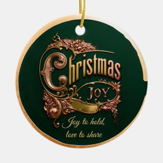 Ornamento De Cerâmica “Christmas Joy” Ornament (Frente)