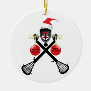 Ornamento De Cerâmica Christmas Lacrosse