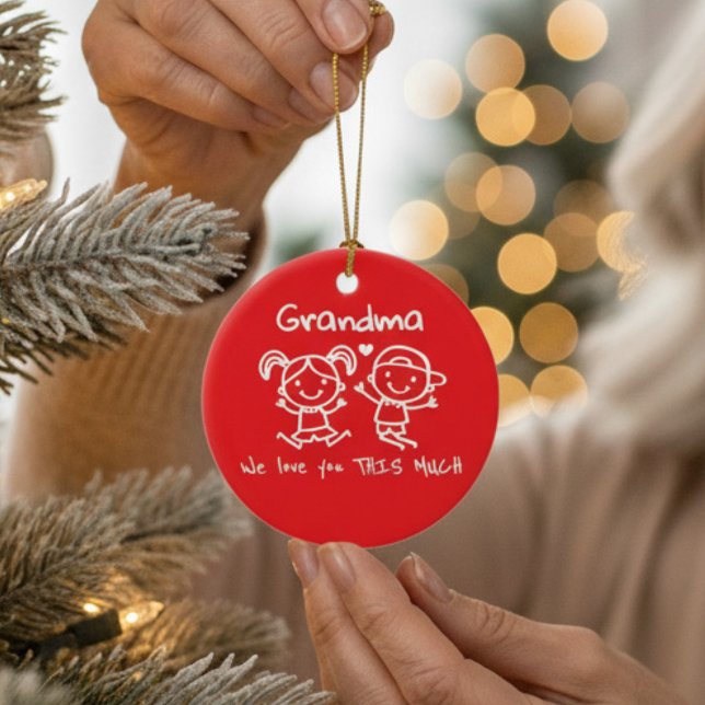 Ornamento De Cerâmica Christmas Love You Grandma Fun Graphic Gift (Criador carregado)