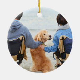 Ornamento De Cerâmica Christmas Ornament - First Christmas with our Dog 