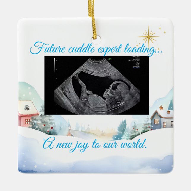 Ornamento De Cerâmica  Christmas Pregnancy Ultrasound Ornament (Frente)