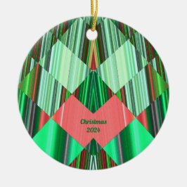 Ornamento De Cerâmica ~ CHRISTMAS Red Green Shades 2024
