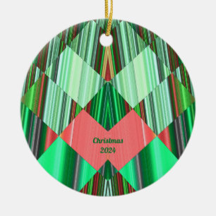 Ornamento De Cerâmica ~ CHRISTMAS Red Green Shades 2024