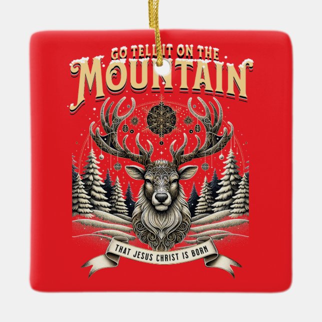 Ornamento De Cerâmica Christmas Reindeer (Frente)