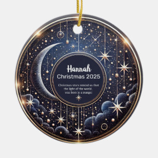 Ornamento De Cerâmica Christmas Stars Personalized  Ornament 
