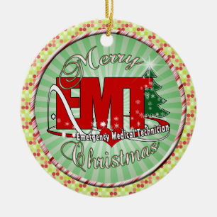 Ornamento De Cerâmica CHRISTMAS, Técnico Médico de Emergência EMT