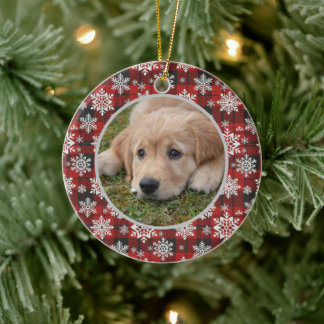 Ornamento De Cerâmica Christmas Tree Editable Pet Photo Decoration