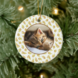 Ornamento De Cerâmica Christmas Tree Editable Pet Photo Decoration