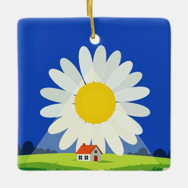 Ornamento De Cerâmica Chrysanthemum (Frente)