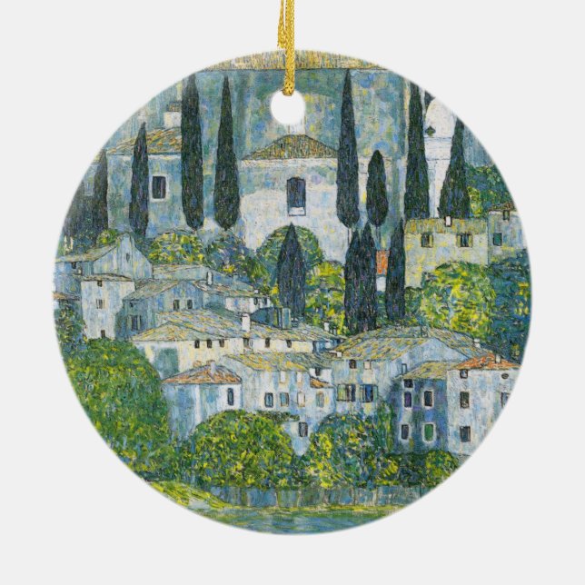 Ornamento De Cerâmica Church (Kirche) in Cassone by Gustav Klimt (Traseira)