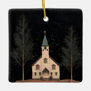 Ornamento De Cerâmica Church & Night Sky